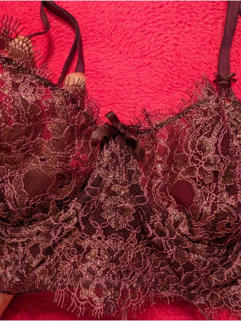 Victorias Secret Womens 36B Plum Lace Dream Angels Push Up Unlined Bra 357833